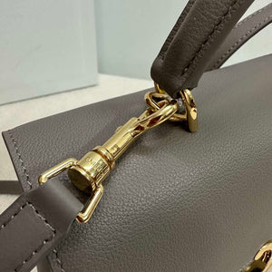 Celine 117523FXK MEDIUM NINO BAG IN SUPPLE GRAINED CALFSKIN Brown Gray - Default Title - View 6