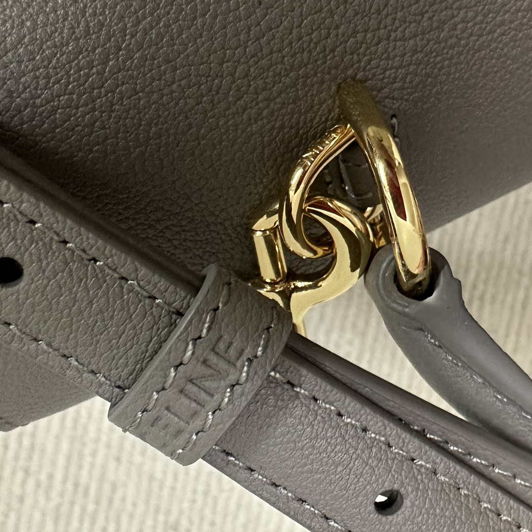 Celine 117523FXK MEDIUM NINO BAG IN SUPPLE GRAINED CALFSKIN Brown Gray - Default Title - View 8