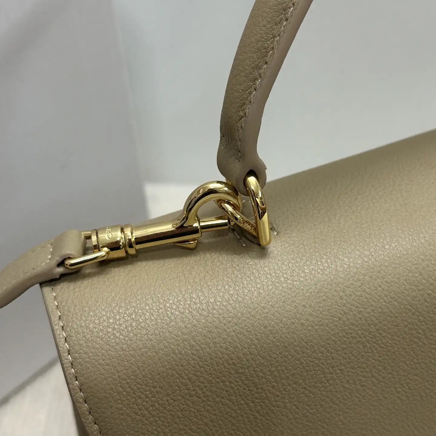 Celine 117523FXK MEDIUM NINO BAG IN SUPPLE GRAINED CALFSKIN Cappuccino