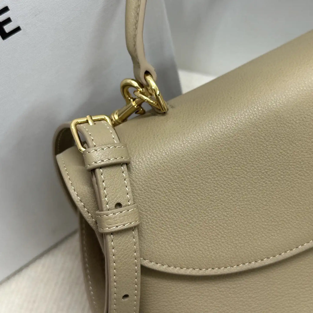 Celine 117523FXK MEDIUM NINO BAG IN SUPPLE GRAINED CALFSKIN Cappuccino