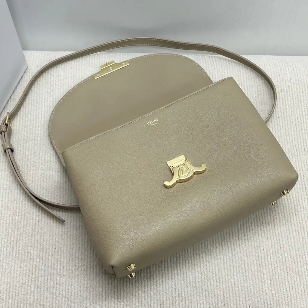 Celine 117523FXK MEDIUM NINO BAG IN SUPPLE GRAINED CALFSKIN Cappuccino