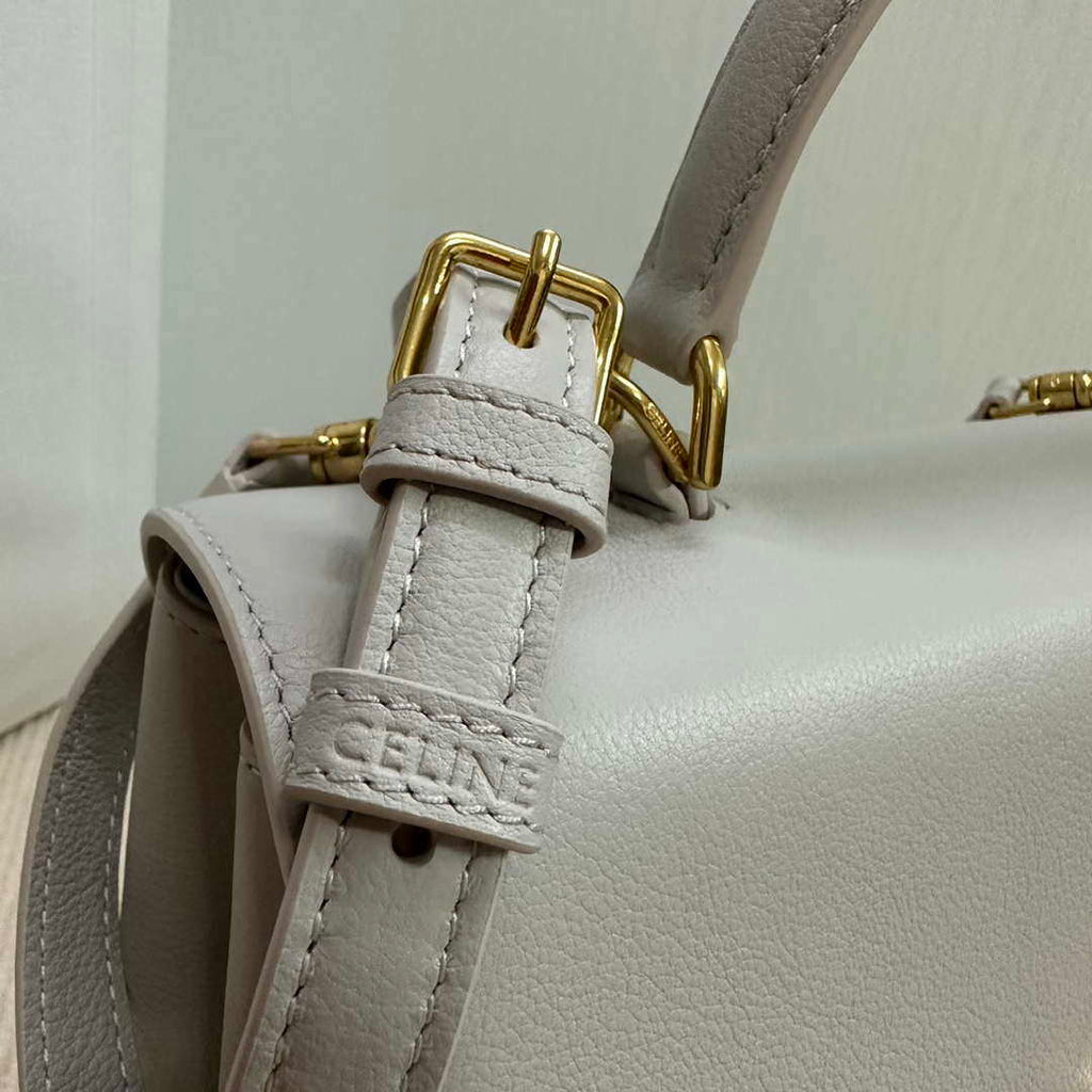 Celine 117523FXK MEDIUM NINO BAG IN SUPPLE GRAINED CALFSKIN Gray