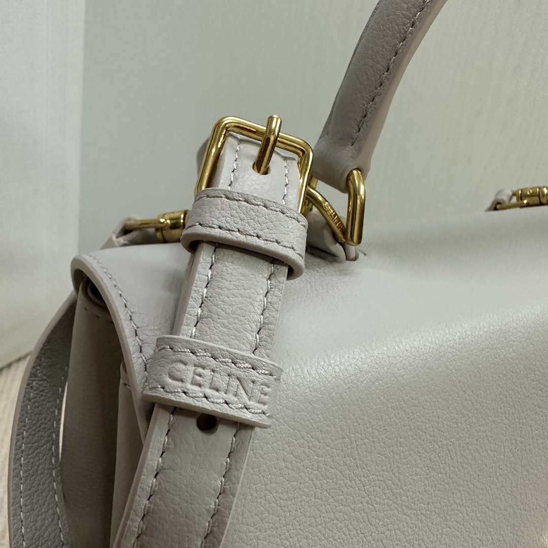 Celine 117523FXK MEDIUM NINO BAG IN SUPPLE GRAINED CALFSKIN Gray