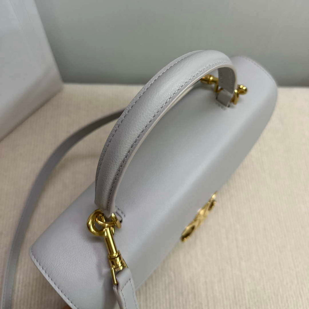 Celine 117523FXK MEDIUM NINO BAG IN SUPPLE GRAINED CALFSKIN Gray