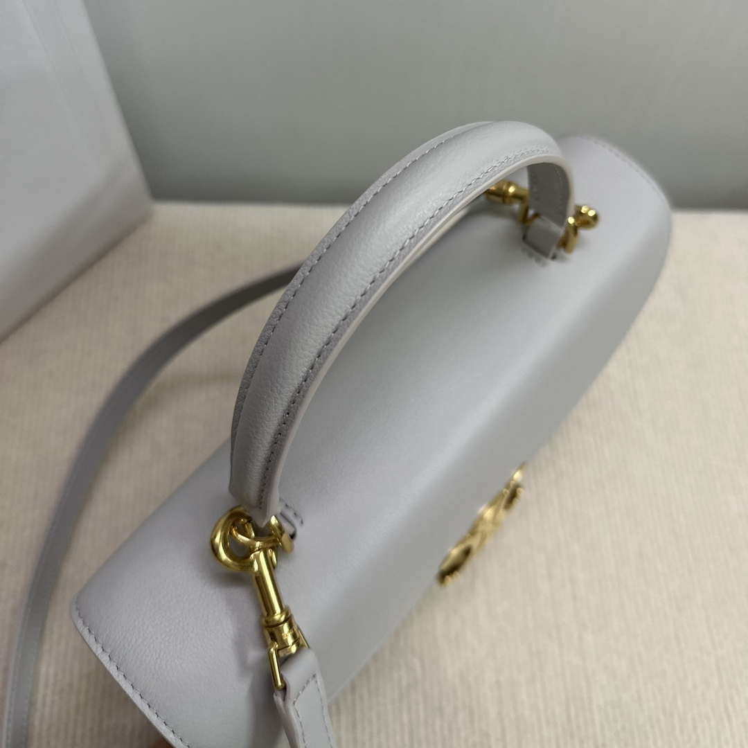 Celine 117523FXK MEDIUM NINO BAG IN SUPPLE GRAINED CALFSKIN Gray