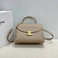 Celine 117523FXK MEDIUM NINO BAG IN SUPPLE GRAINED CALFSKIN Smoked Brown