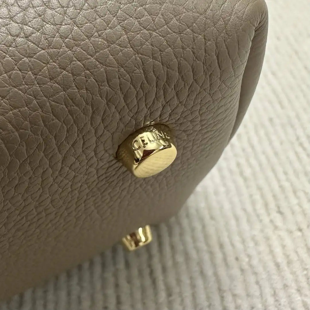 Celine 117523FXK MEDIUM NINO BAG IN SUPPLE GRAINED CALFSKIN Smoked Brown