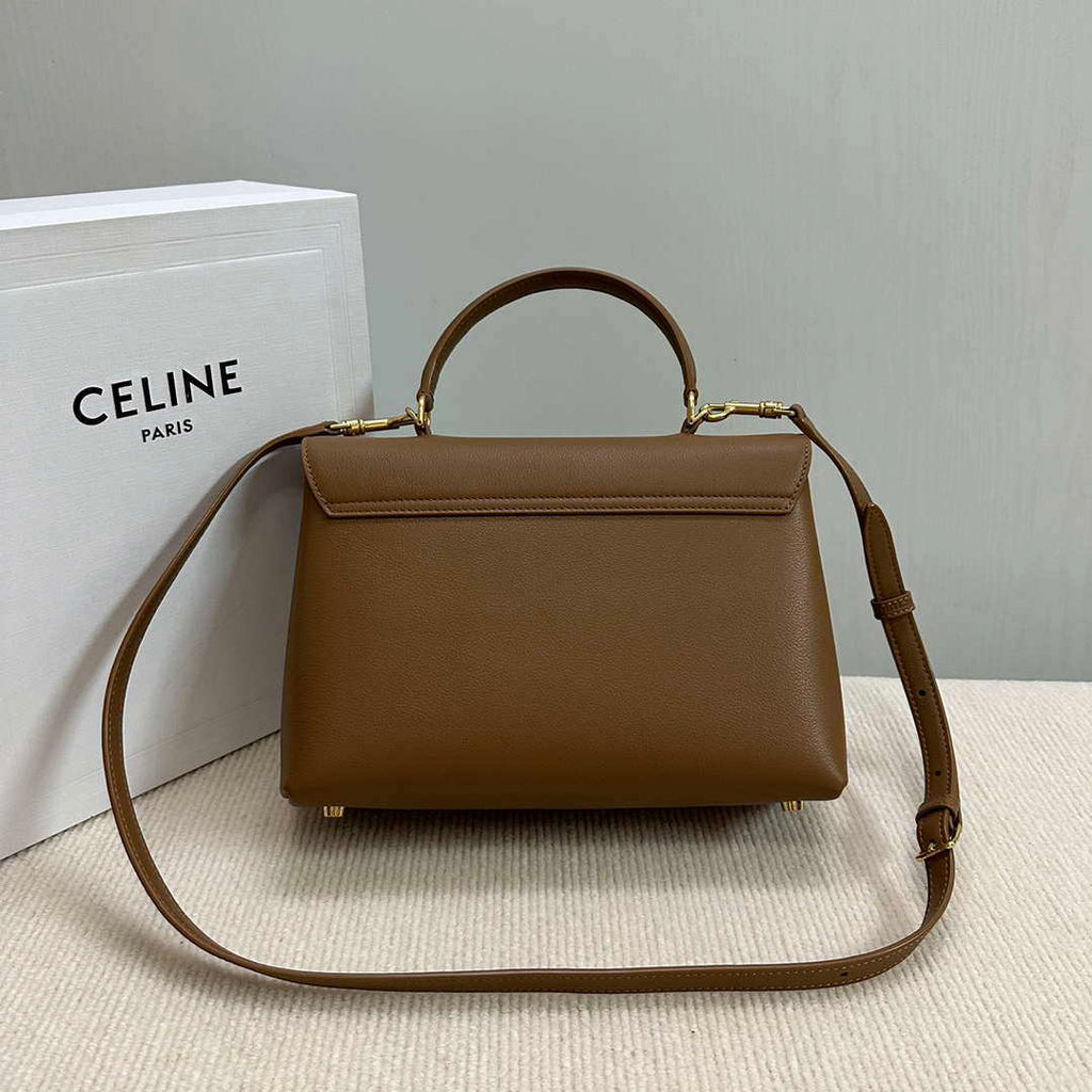 Celine 117523FXK MEDIUM NINO BAG IN SUPPLE GRAINED CALFSKIN Brown