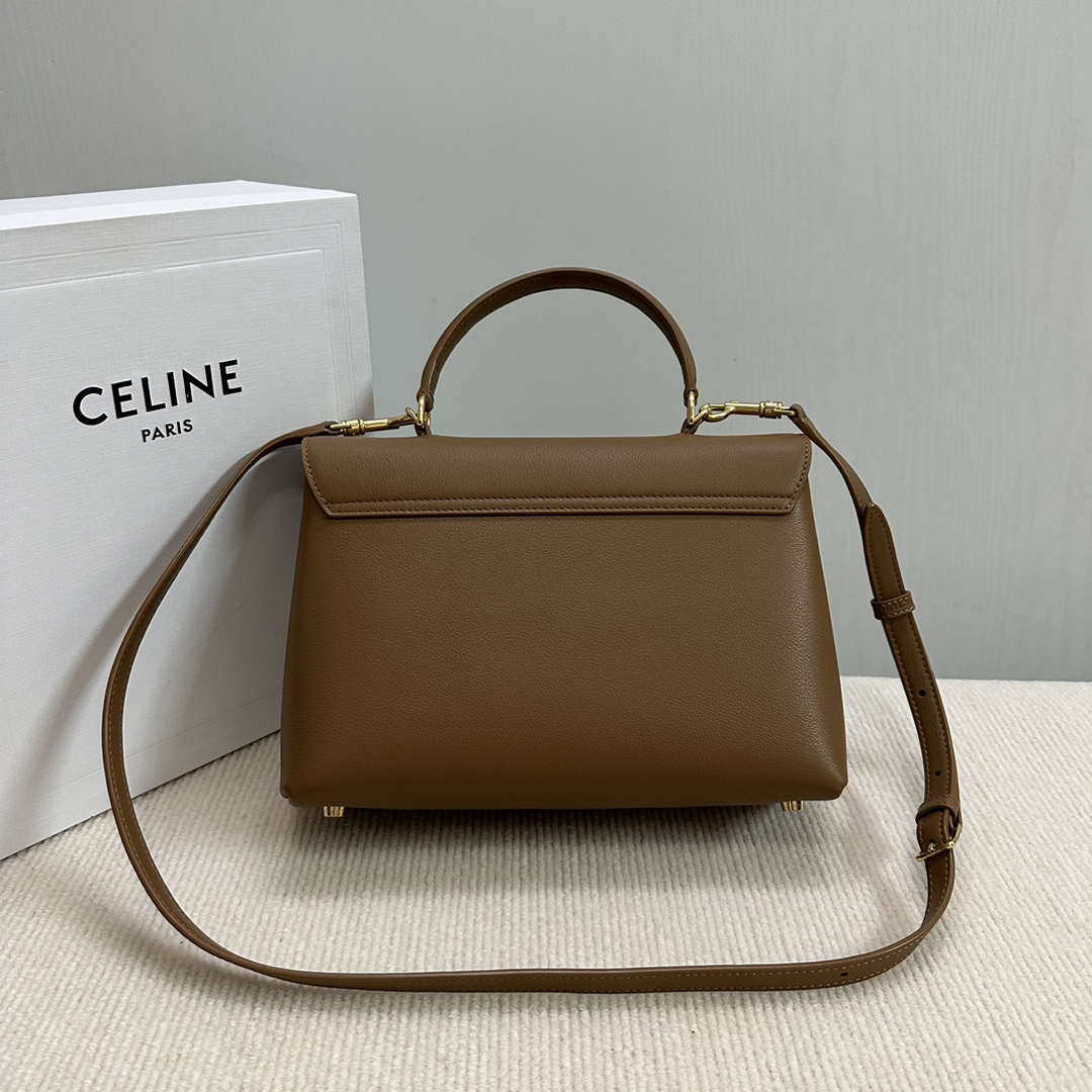 Celine 117523FXK MEDIUM NINO BAG IN SUPPLE GRAINED CALFSKIN Brown - Default Title - View 2