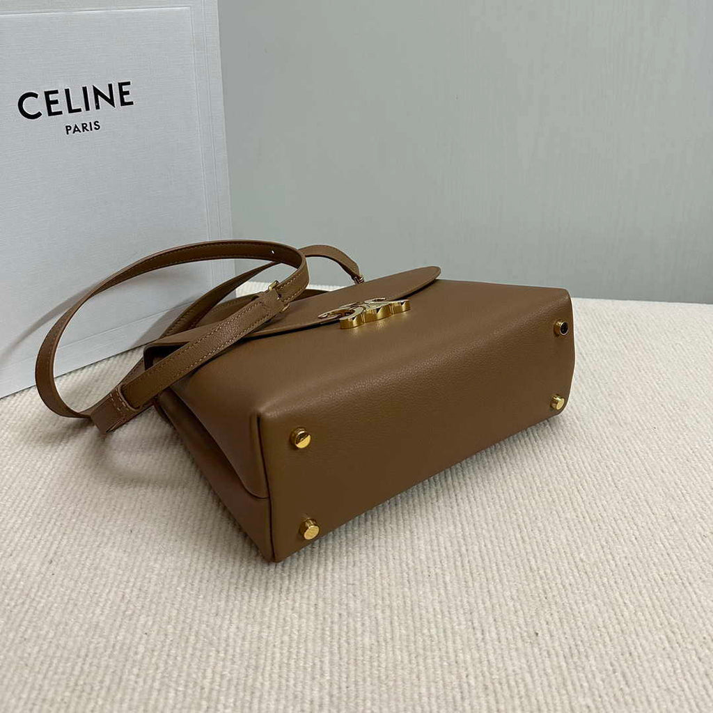 Celine 117523FXK MEDIUM NINO BAG IN SUPPLE GRAINED CALFSKIN Brown