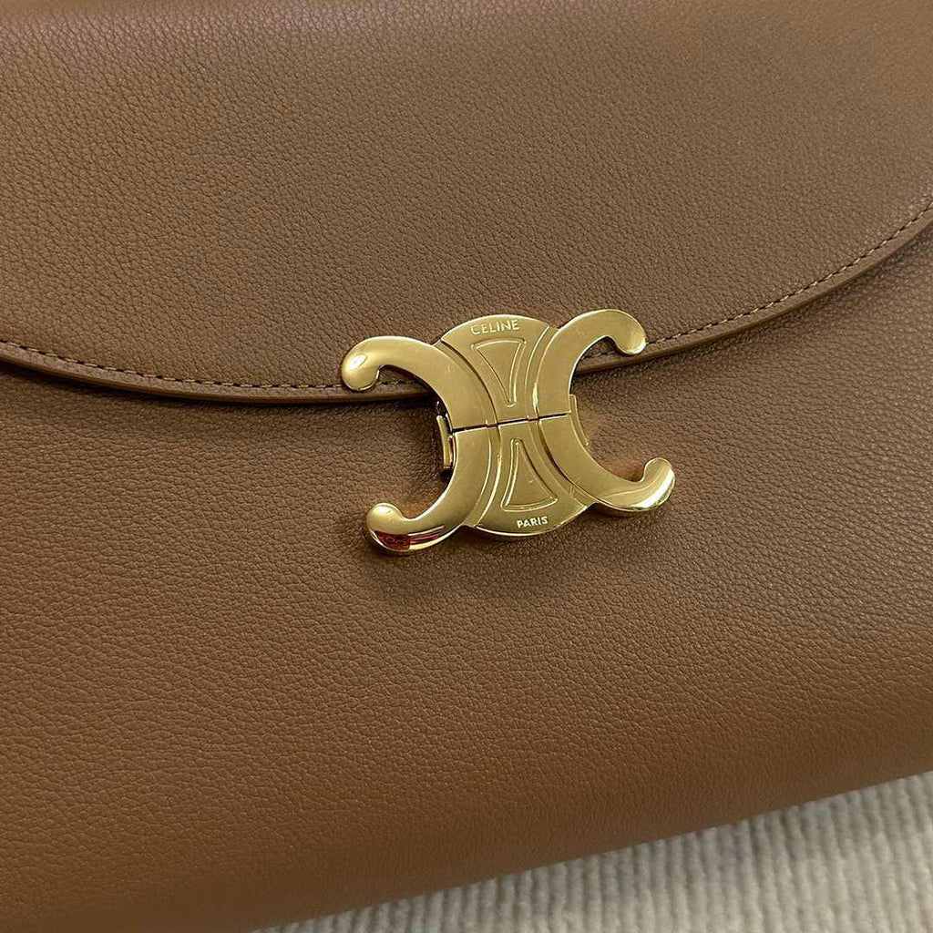 Celine 117523FXK MEDIUM NINO BAG IN SUPPLE GRAINED CALFSKIN Brown