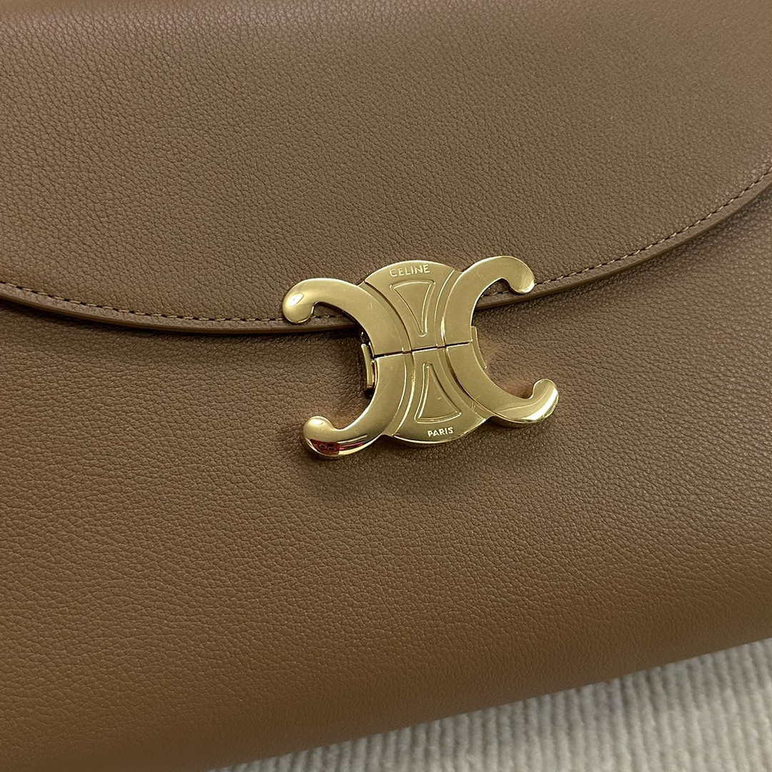 Celine 117523FXK MEDIUM NINO BAG IN SUPPLE GRAINED CALFSKIN Brown