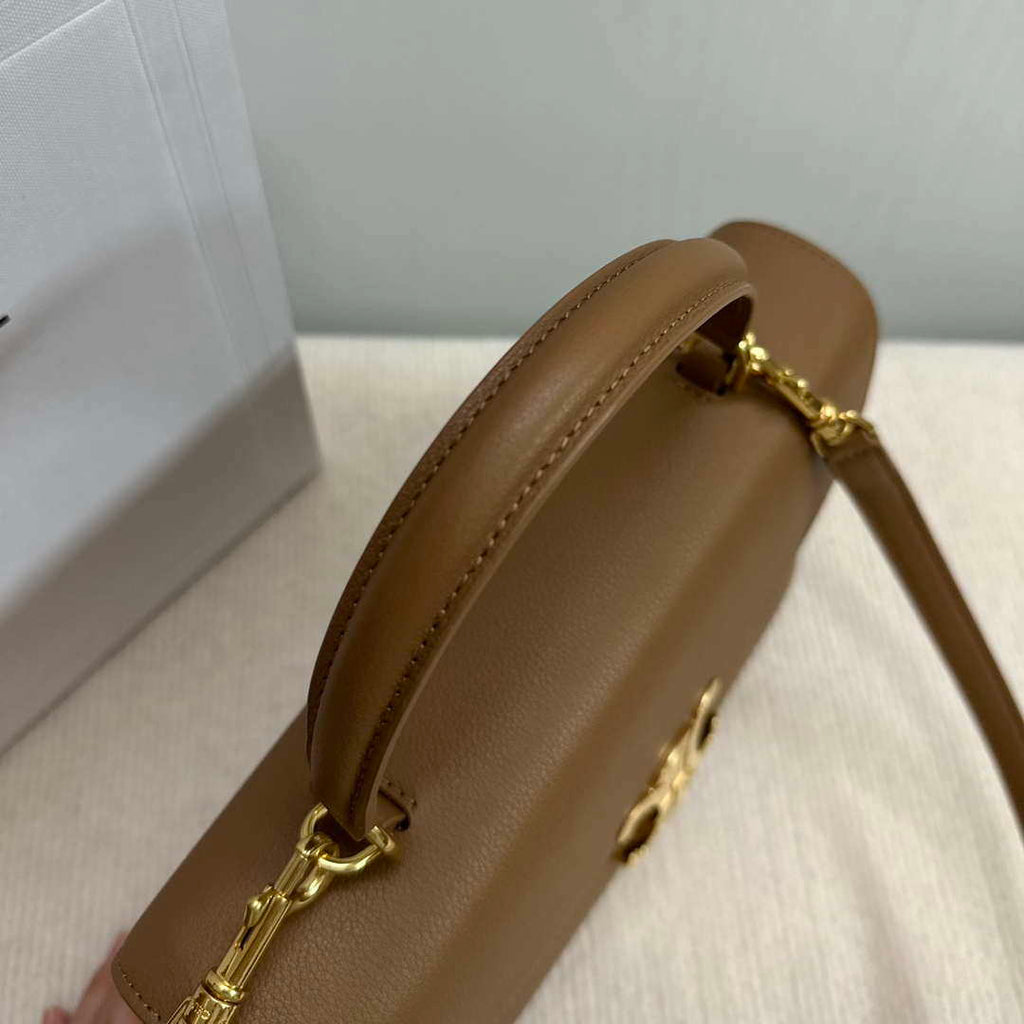 Celine 117523FXK MEDIUM NINO BAG IN SUPPLE GRAINED CALFSKIN Brown