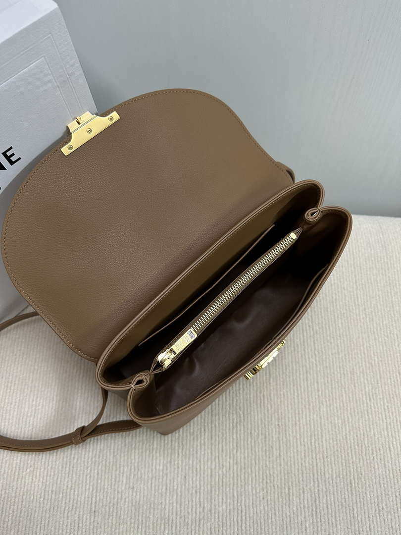 Celine 117523FXK MEDIUM NINO BAG IN SUPPLE GRAINED CALFSKIN Brown