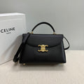 Celine 117523FXK MEDIUM NINO BAG IN SUPPLE Smooth CALFSKIN Black