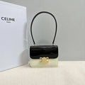 Celine 118053 TEEN GARANCE bag in PATENT CALFSKIN Black & Beige