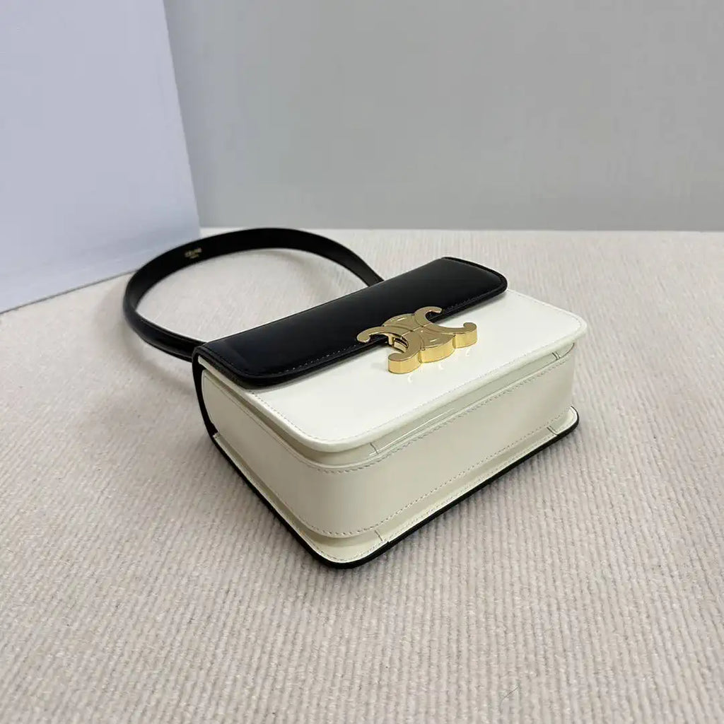 Celine 118053 TEEN GARANCE bag in PATENT CALFSKIN Black & Beige