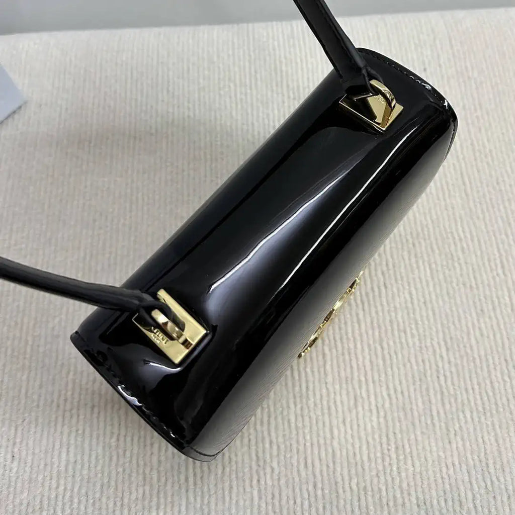 Celine 118053 TEEN GARANCE bag in PATENT CALFSKIN Black & Beige