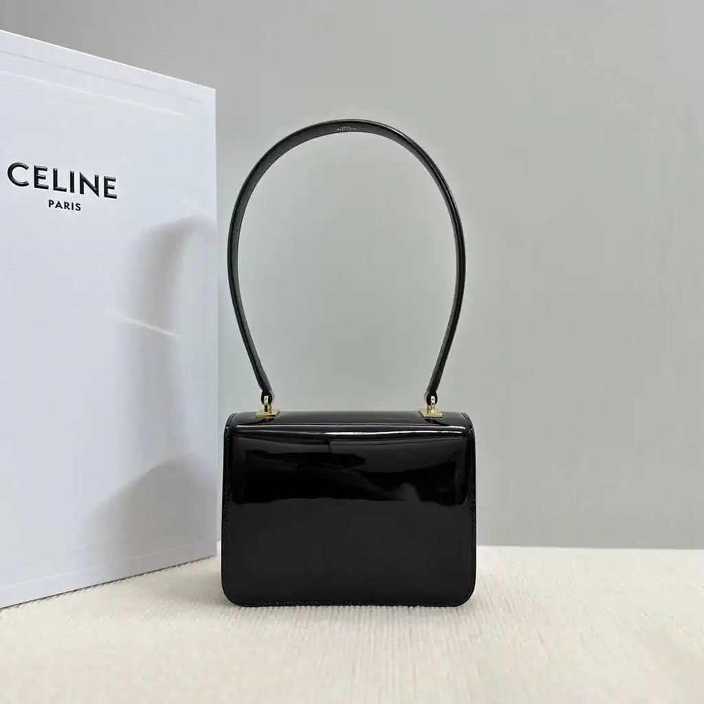 Celine 118053 TEEN GARANCE bag in PATENT CALFSKIN Black