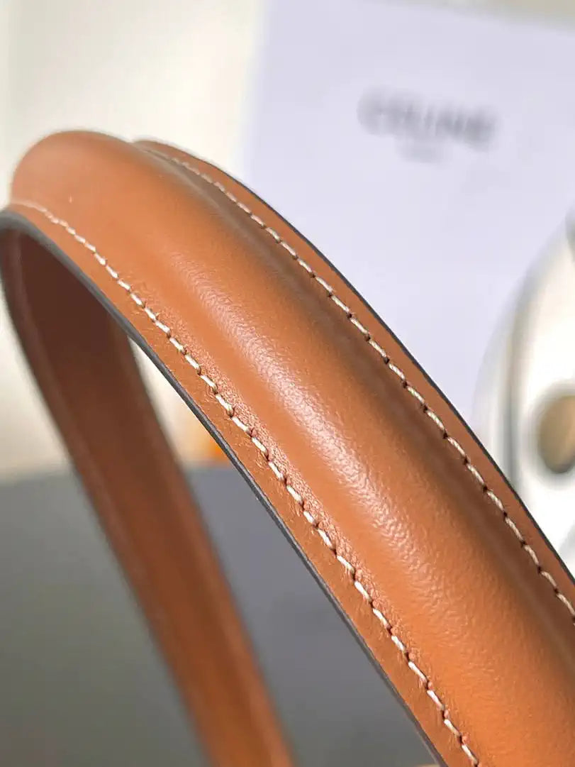 Celine 118053 TEEN GARANCE bag in PATENT CALFSKIN  Woven rattan & Brown