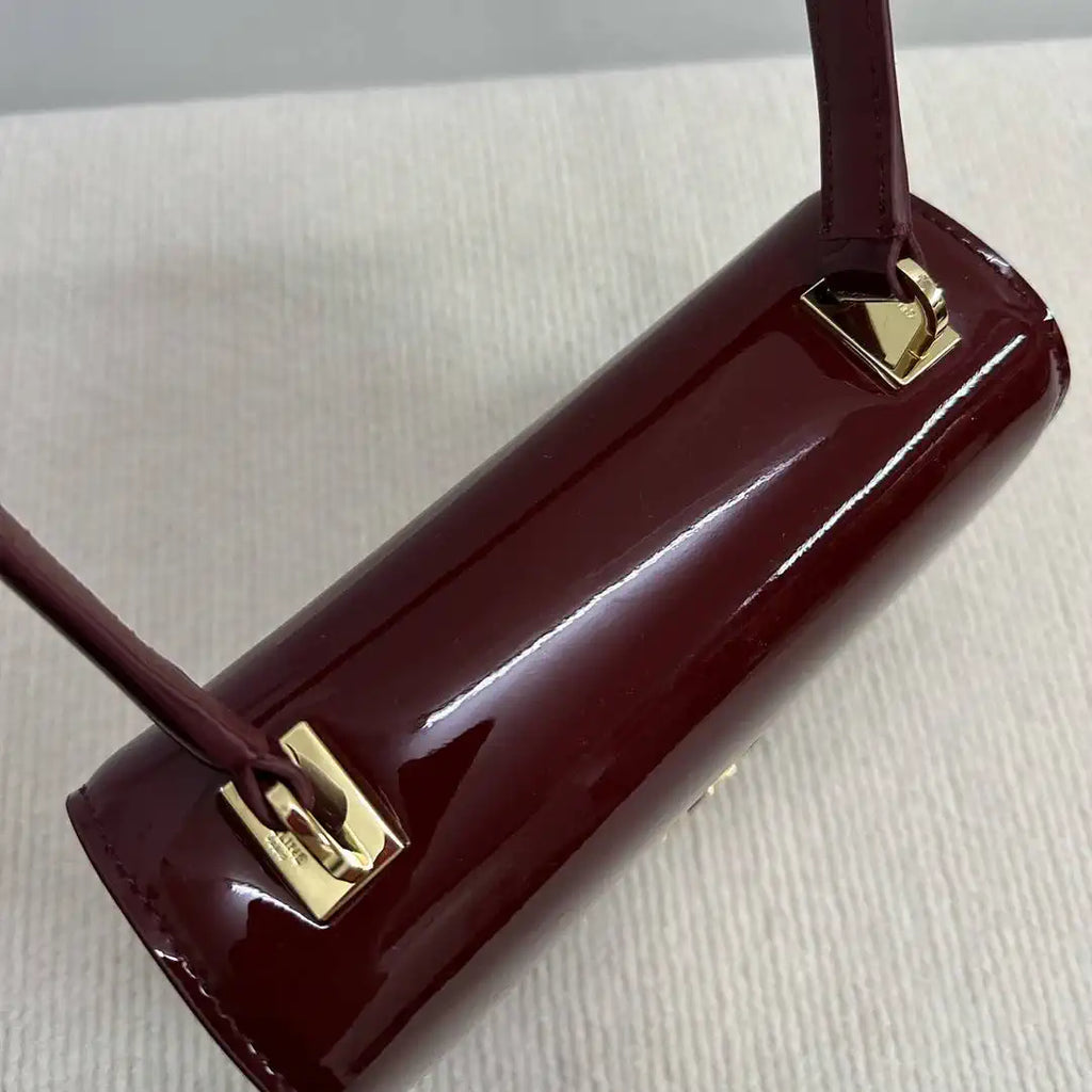 Celine 118053 TEEN GARANCE bag in PATENT CALFSKIN DARK BROWN