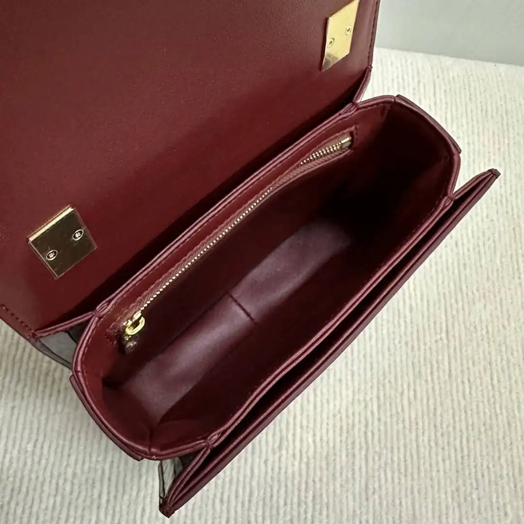 Celine 118053 TEEN GARANCE bag in PATENT CALFSKIN DARK BROWN