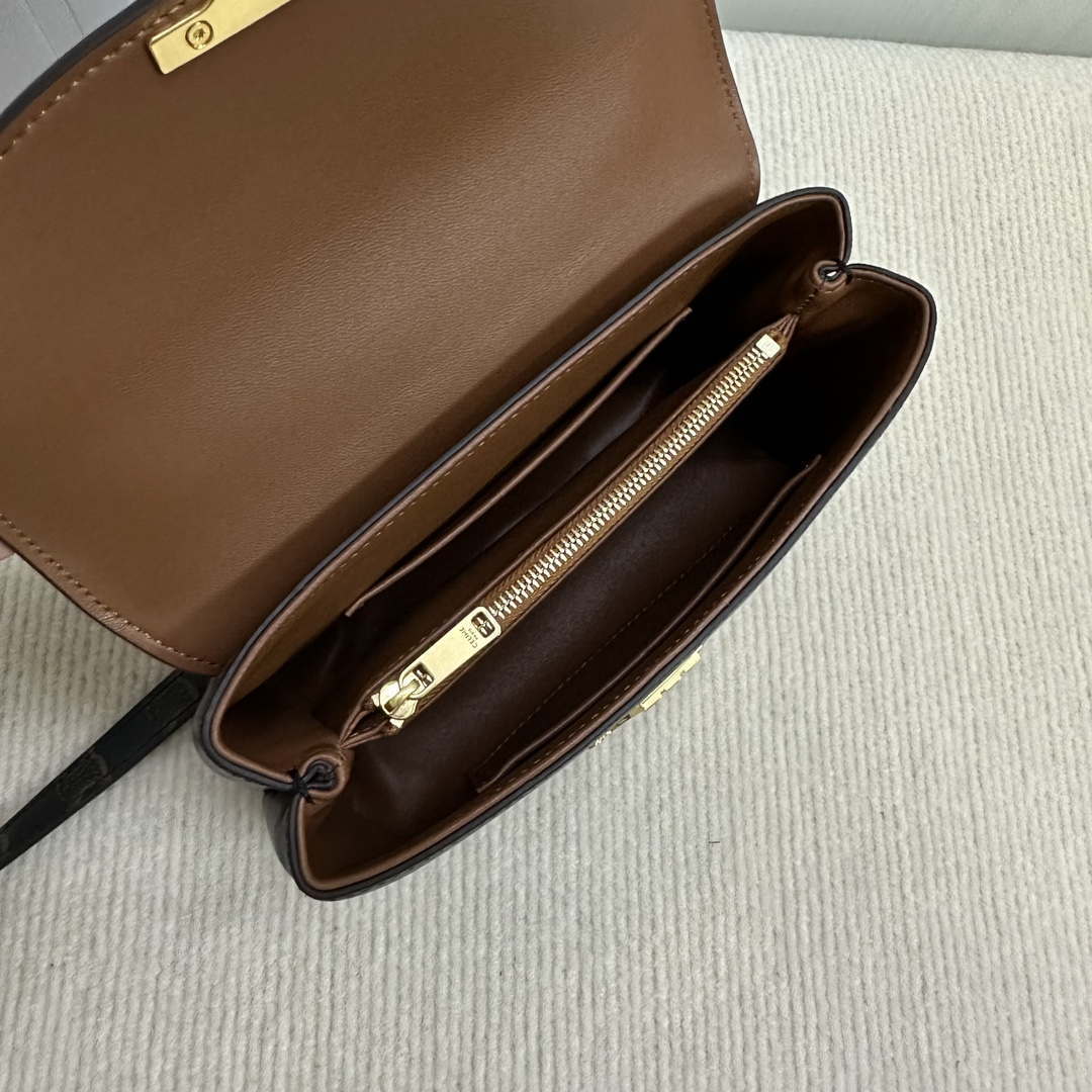 Celine 118113FRH TEEN Nino Bag in Triomphe Canvas Tan