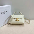 Celine 118113FRH TEEN Nino Bag in Triomphe Canvas White