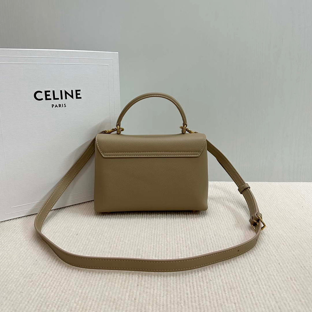 Celine 118113FRH TEEN Nino Bag in Triomphe Canvas Apricot