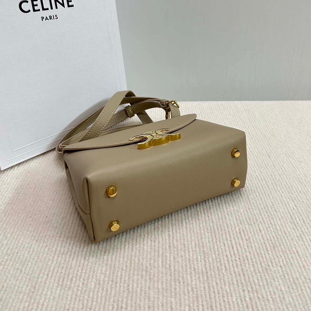 Celine 118113FRH TEEN Nino Bag in Triomphe Canvas Apricot