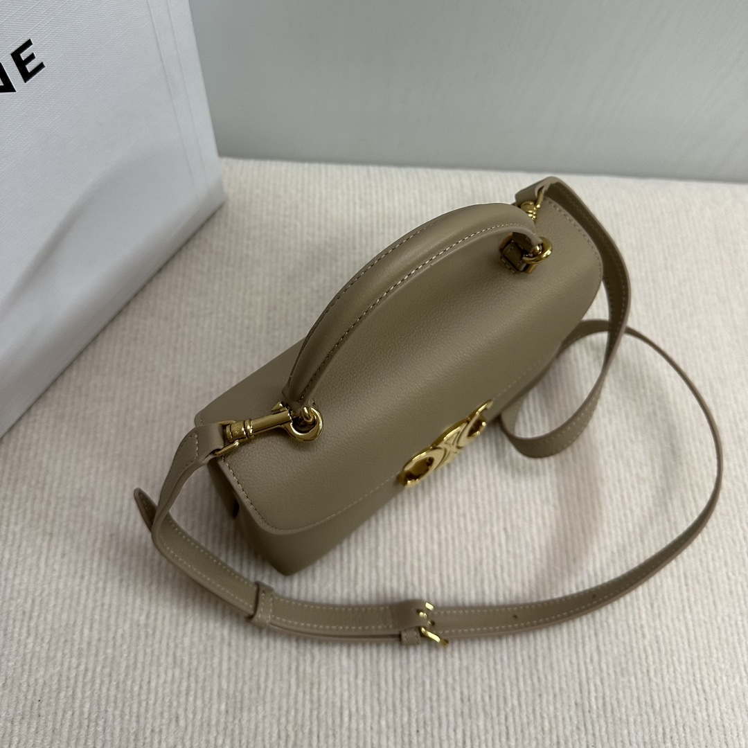 Celine 118113FRH TEEN Nino Bag in Triomphe Canvas Apricot