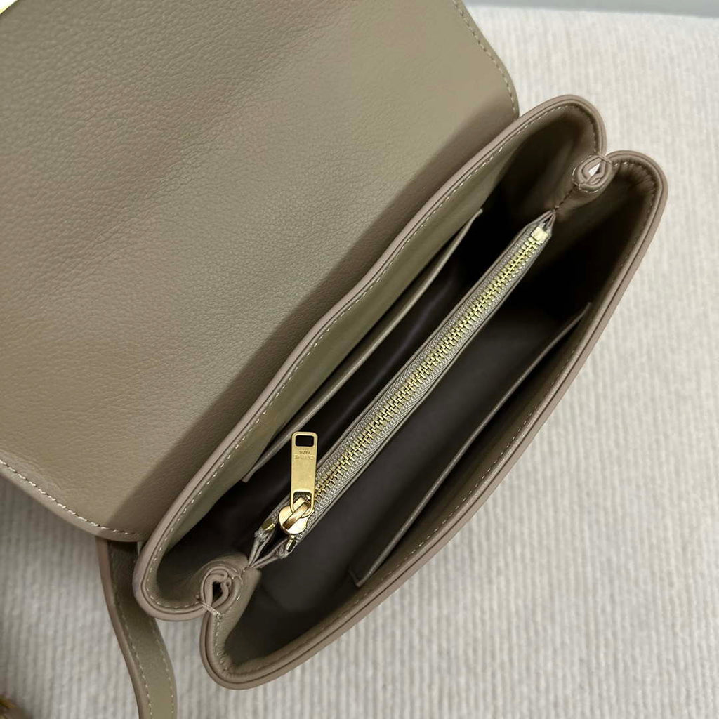 Celine 118113FRH TEEN Nino Bag in Triomphe Canvas Apricot