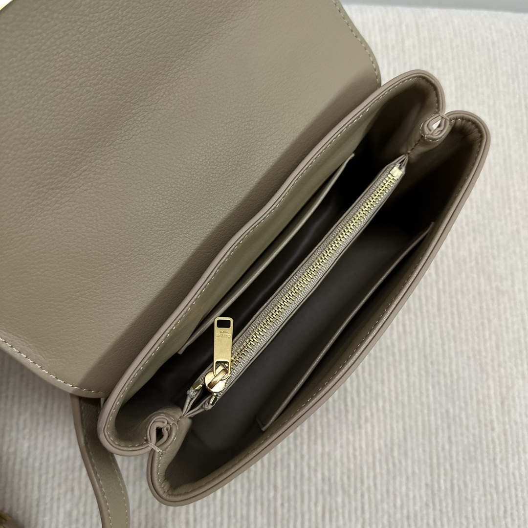 Celine 118113FRH TEEN Nino Bag in Triomphe Canvas Apricot