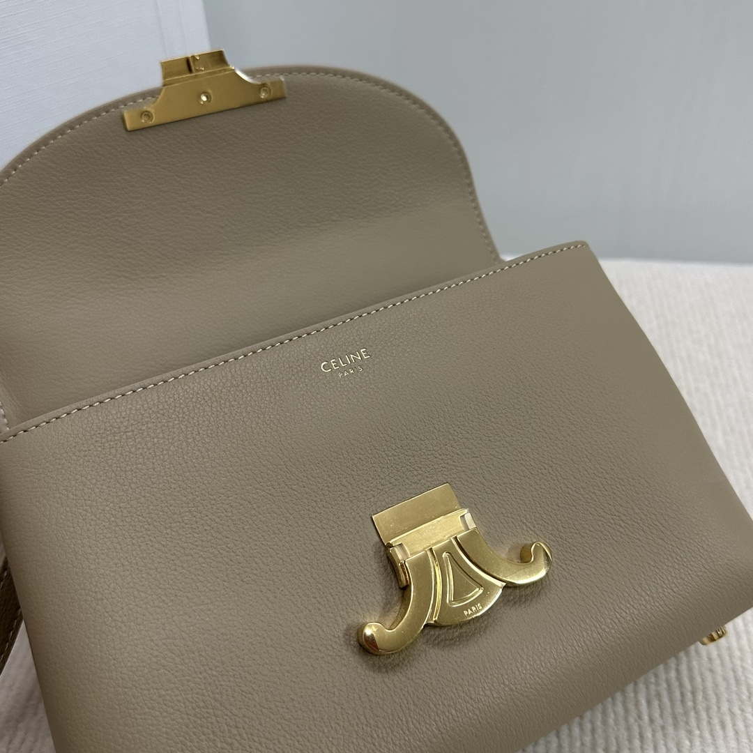 Celine 118113FRH TEEN Nino Bag in Triomphe Canvas Apricot