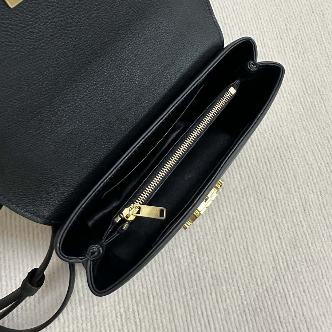 Celine 118113FRH TEEN Nino Bag in Triomphe Canvas Black
