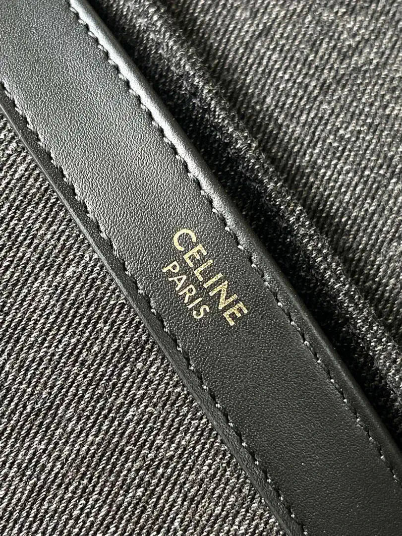 Celine 118113FRH TEEN NINO BAG IN Denim Black Canvas