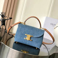 Celine 118113FRH TEEN NINO BAG IN Denim Blue Canvas