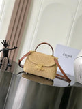 Celine 118113FRH TEEN NINO BAG IN Raffia Nature