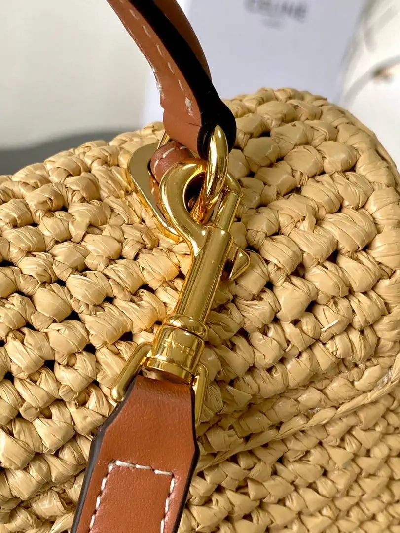 Celine 118113FRH TEEN NINO BAG IN Raffia Nature