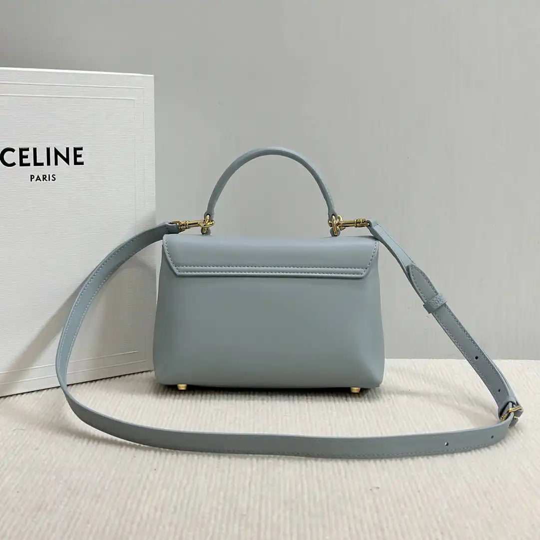 Celine 118113FRH TEEN Nino Bag in SUPPLE Smoth CALFSKIN Blue