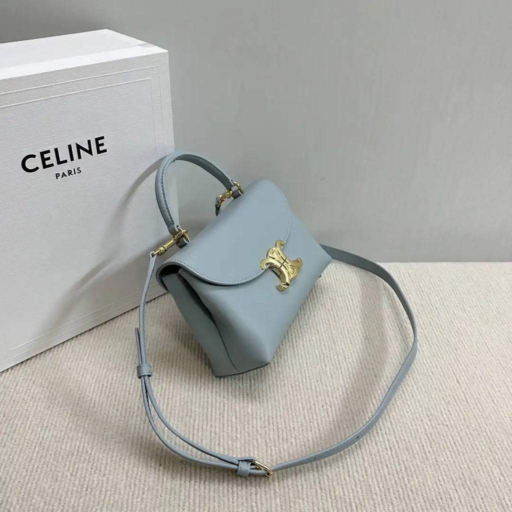 Celine 118113FRH TEEN Nino Bag in SUPPLE Smoth CALFSKIN Blue