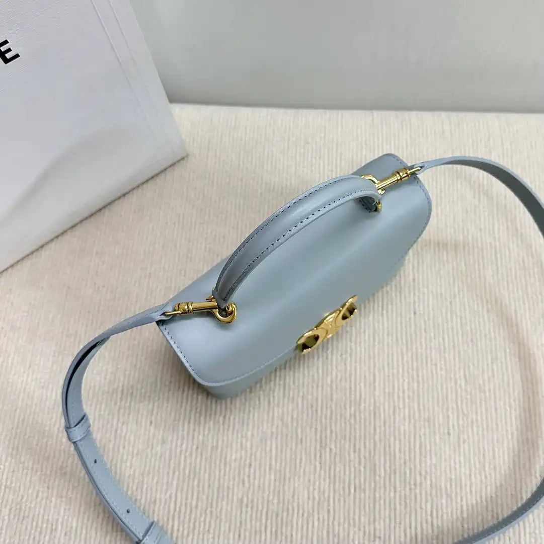 Celine 118113FRH TEEN Nino Bag in SUPPLE Smoth CALFSKIN Blue