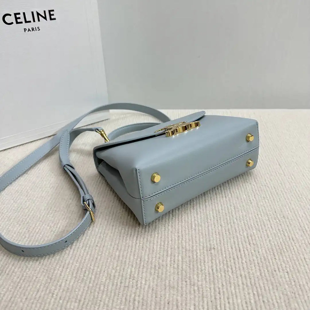 Celine 118113FRH TEEN Nino Bag in SUPPLE Smoth CALFSKIN Blue