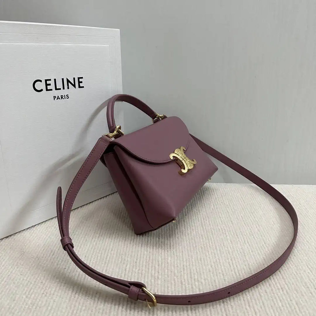 Celine 118113FRH TEEN Nino Bag in SUPPLE Smoth CALFSKIN Wine Red