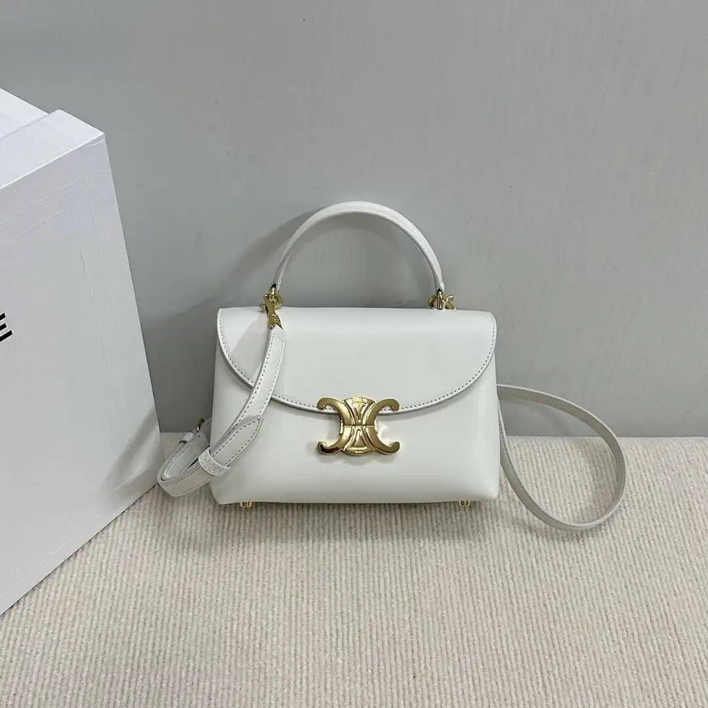 Celine 118113FRH TEEN Nino Bag in SUPPLE Smoth CALFSKIN White