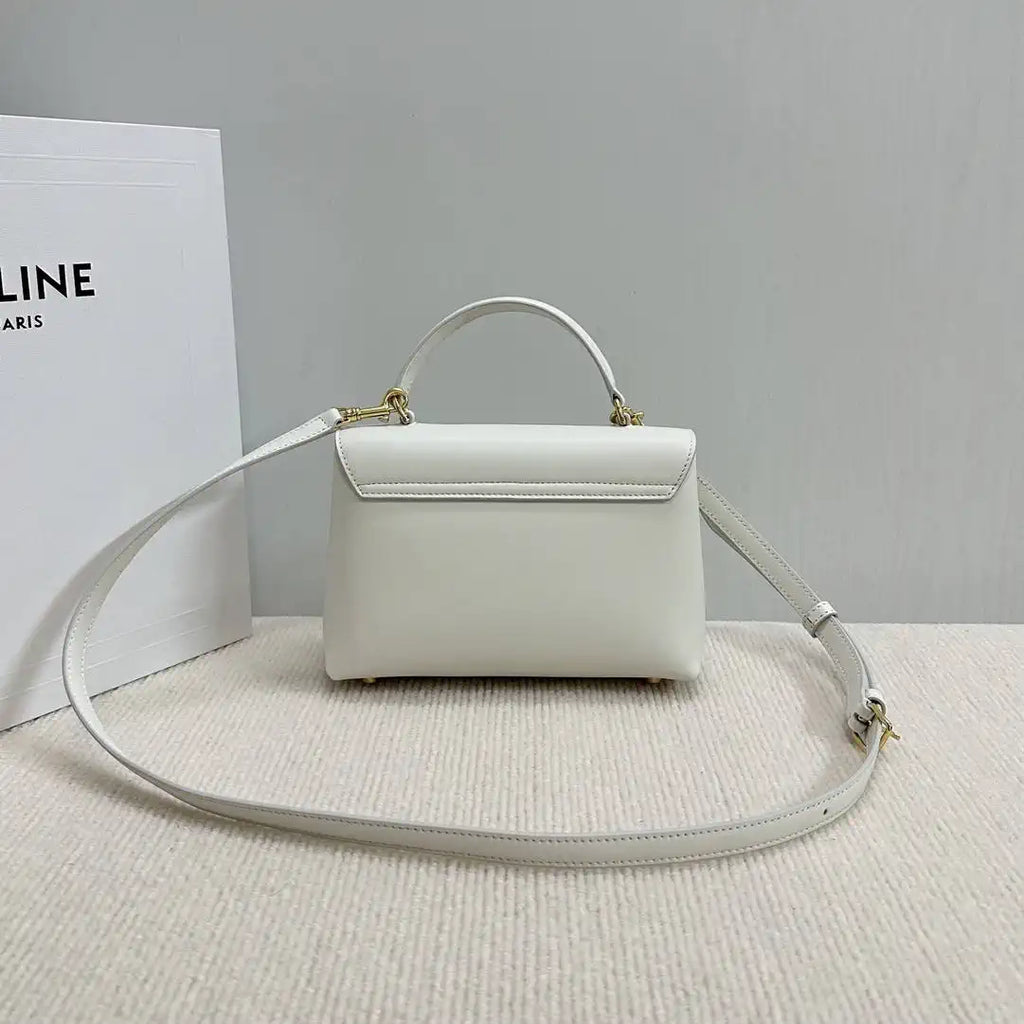 Celine 118113FRH TEEN Nino Bag in SUPPLE Smoth CALFSKIN White