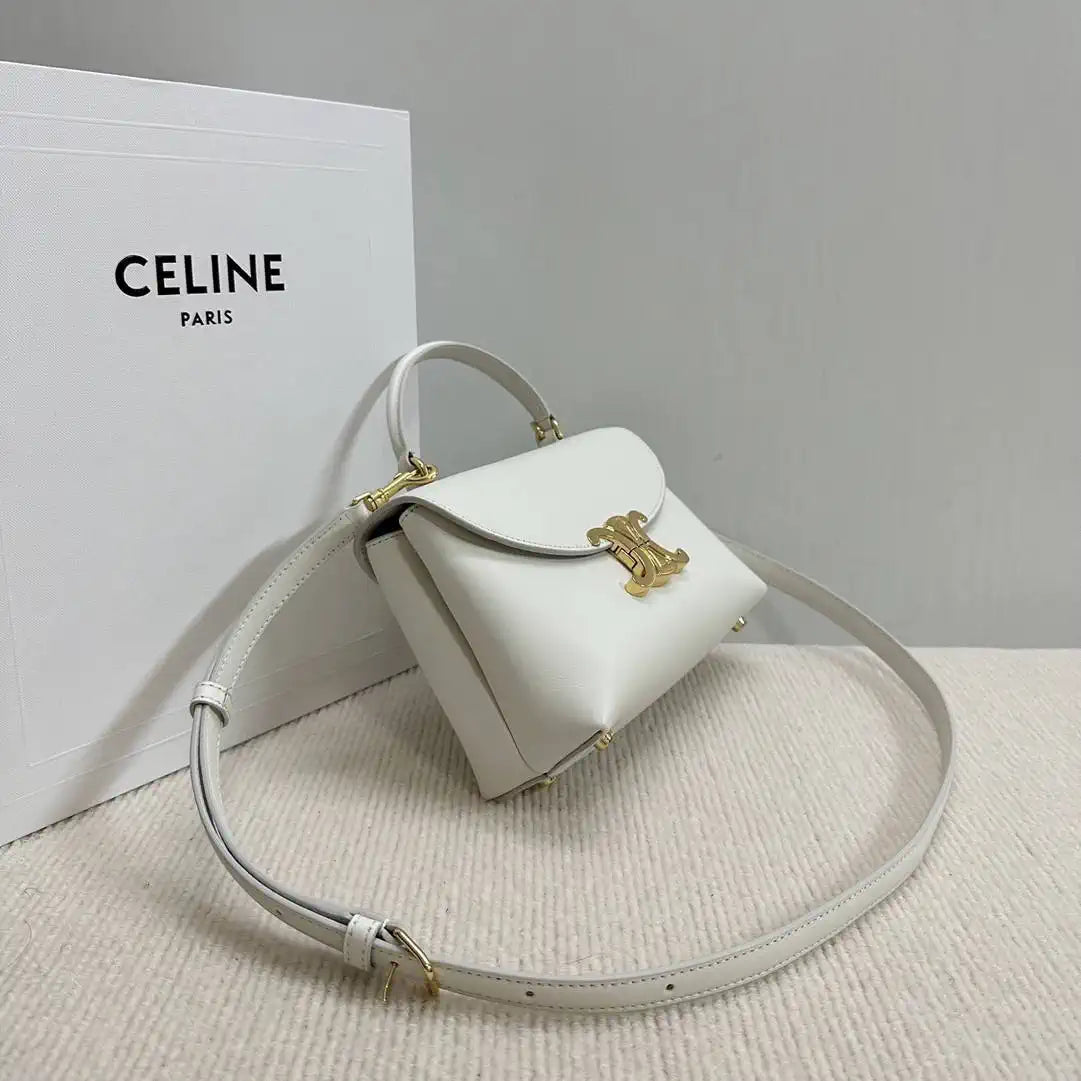 Celine 118113FRH TEEN Nino Bag in SUPPLE Smoth CALFSKIN White