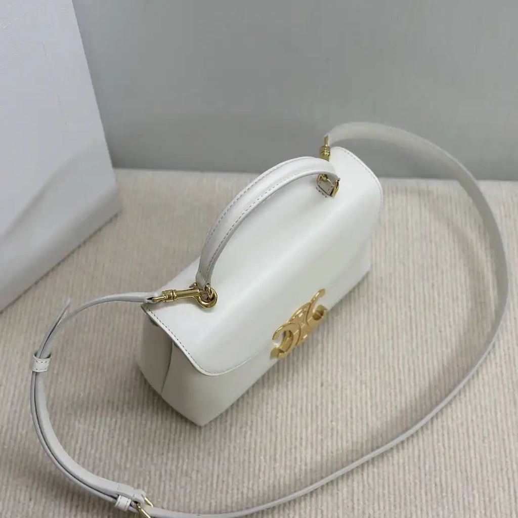 Celine 118113FRH TEEN Nino Bag in SUPPLE Smoth CALFSKIN White