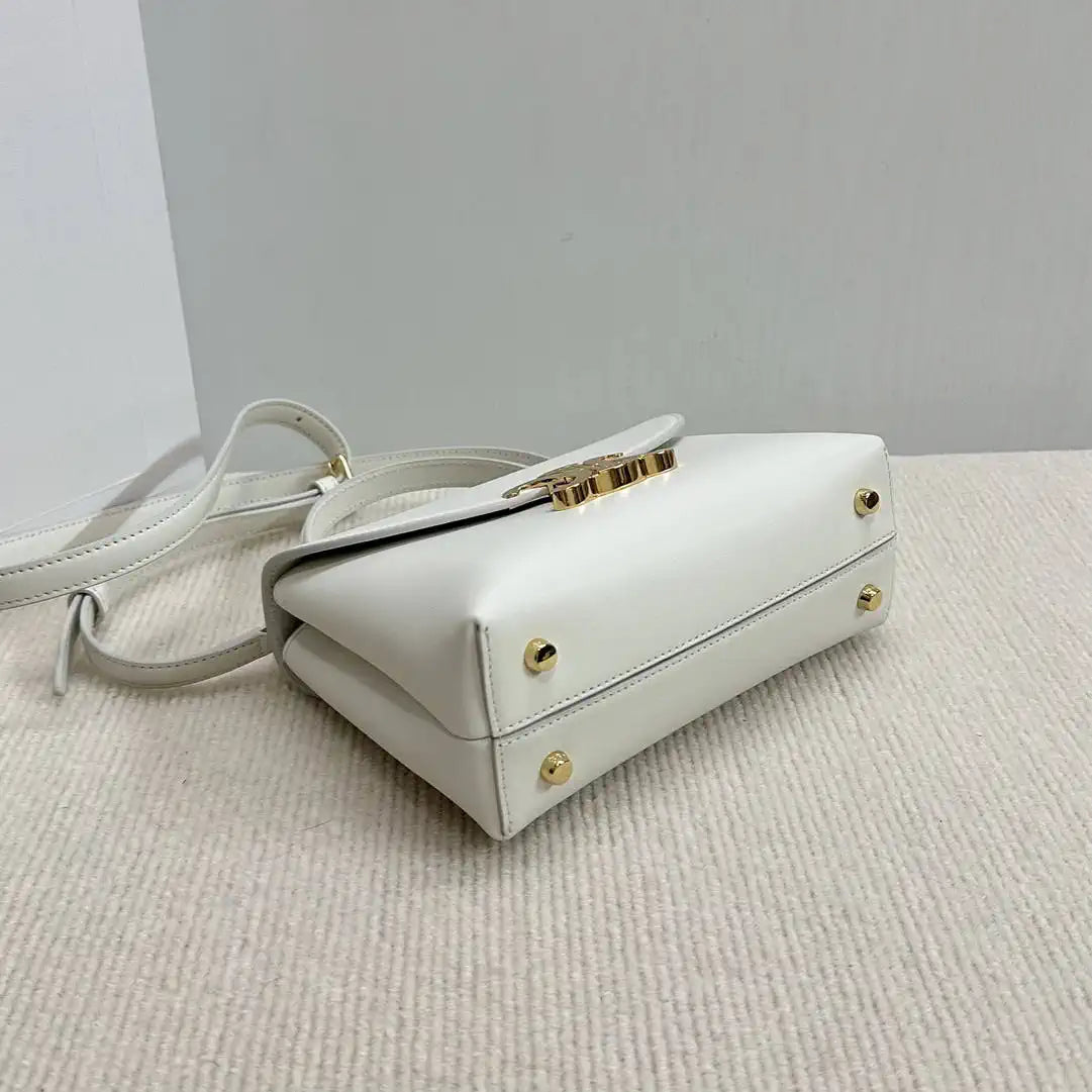 Celine 118113FRH TEEN Nino Bag in SUPPLE Smoth CALFSKIN White