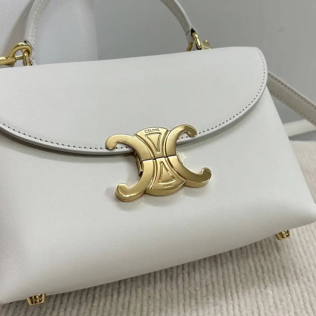 Celine 118113FRH TEEN Nino Bag in SUPPLE Smoth CALFSKIN White